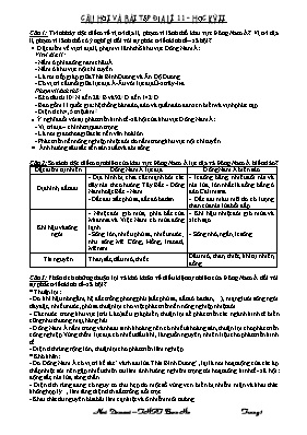 Câu hỏi và bài tập ôn tập học kì II Địa lí lớp 11 - Trường THPT Buôn Hồ